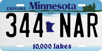 MN license plate 344NAR