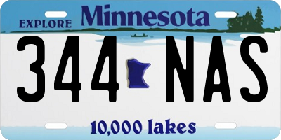 MN license plate 344NAS