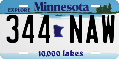 MN license plate 344NAW
