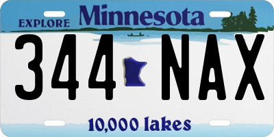 MN license plate 344NAX