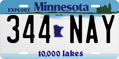 MN license plate 344NAY