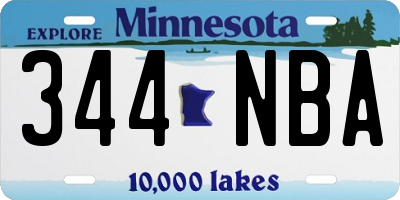 MN license plate 344NBA