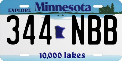 MN license plate 344NBB