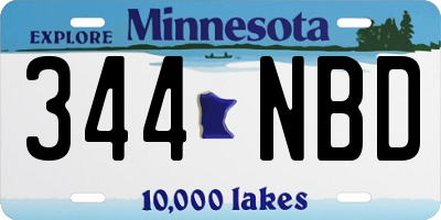 MN license plate 344NBD