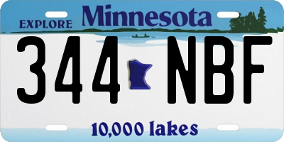 MN license plate 344NBF