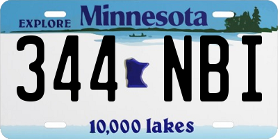 MN license plate 344NBI