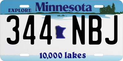 MN license plate 344NBJ