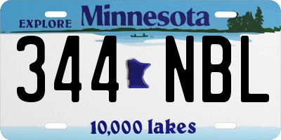 MN license plate 344NBL