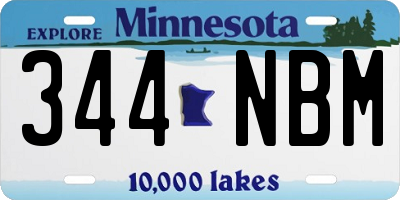 MN license plate 344NBM