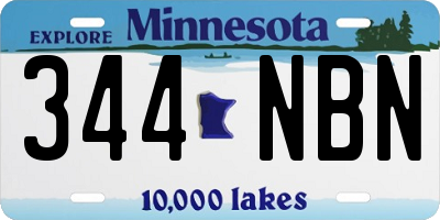 MN license plate 344NBN