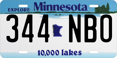MN license plate 344NBO