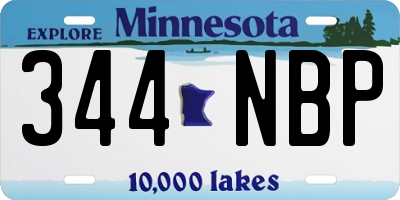 MN license plate 344NBP