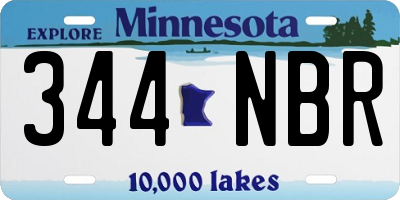 MN license plate 344NBR