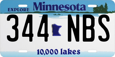 MN license plate 344NBS