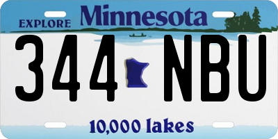 MN license plate 344NBU