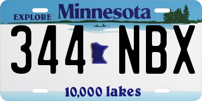 MN license plate 344NBX