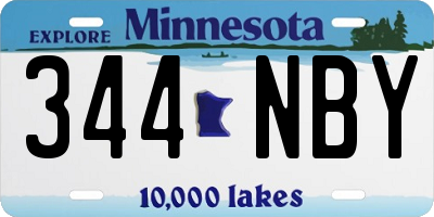 MN license plate 344NBY