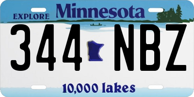 MN license plate 344NBZ