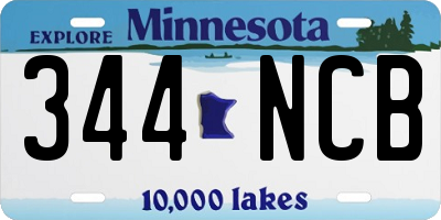 MN license plate 344NCB