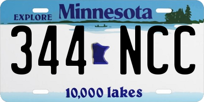 MN license plate 344NCC