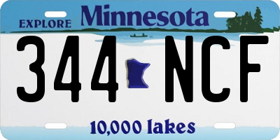 MN license plate 344NCF