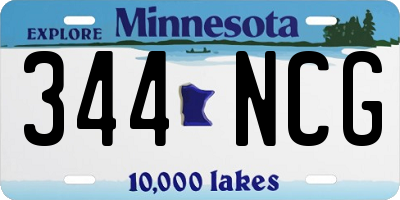 MN license plate 344NCG