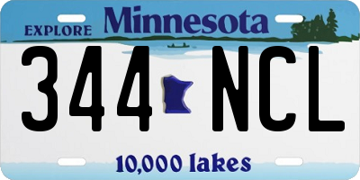 MN license plate 344NCL