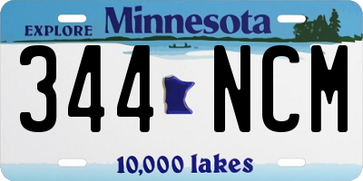 MN license plate 344NCM