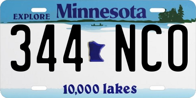 MN license plate 344NCO
