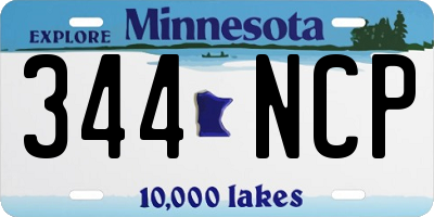 MN license plate 344NCP