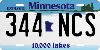 MN license plate 344NCS