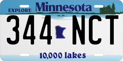 MN license plate 344NCT