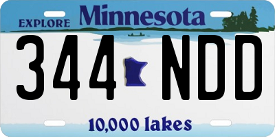 MN license plate 344NDD