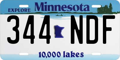 MN license plate 344NDF