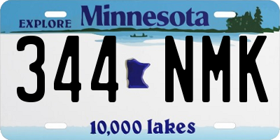 MN license plate 344NMK