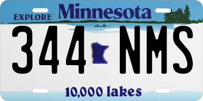 MN license plate 344NMS
