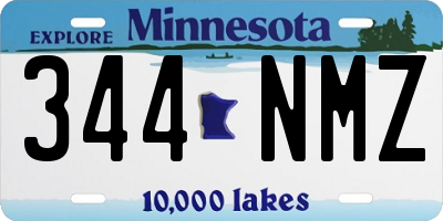 MN license plate 344NMZ