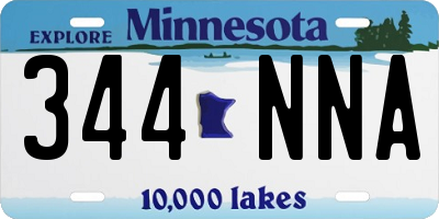 MN license plate 344NNA
