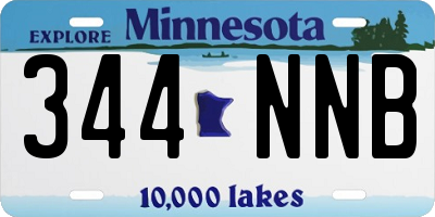 MN license plate 344NNB