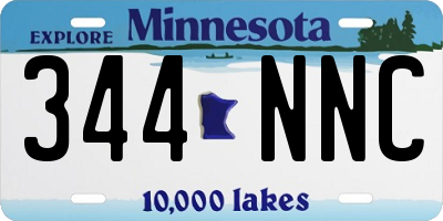 MN license plate 344NNC