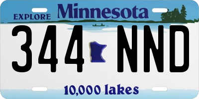 MN license plate 344NND