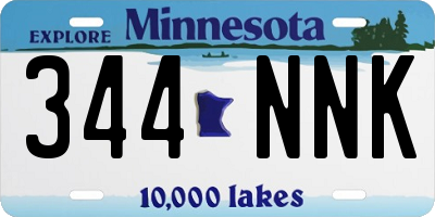 MN license plate 344NNK