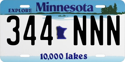 MN license plate 344NNN