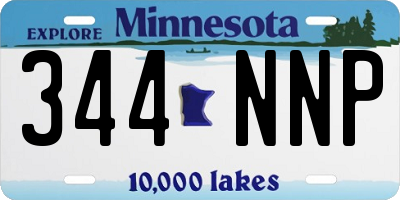MN license plate 344NNP