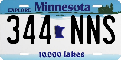 MN license plate 344NNS