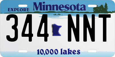 MN license plate 344NNT