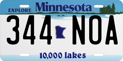 MN license plate 344NOA
