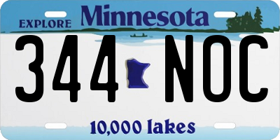 MN license plate 344NOC