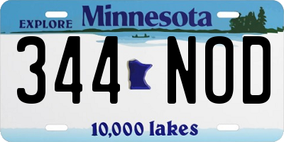 MN license plate 344NOD