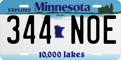 MN license plate 344NOE